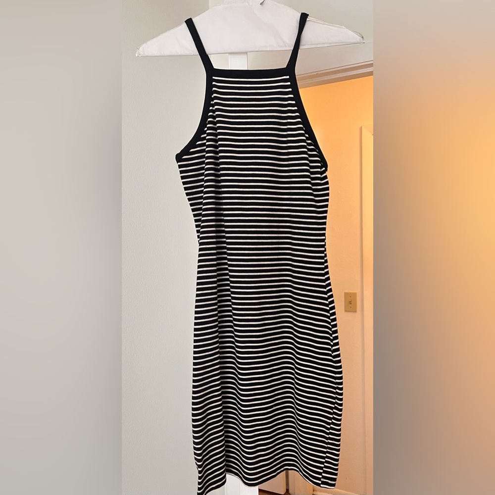 Express Black and White Striped Mini Dress